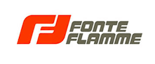 Logo Fonte Flamme : Solutions de Chauffage Performance Logo Fonte Flamme rouge et gris avec un F stylisé, marque de chauffage, poêles et cheminées.